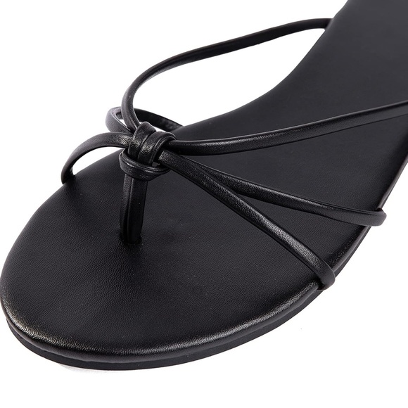 New Black Knot Strappy Flat Sandals Size 8 - Picture 4 of 4